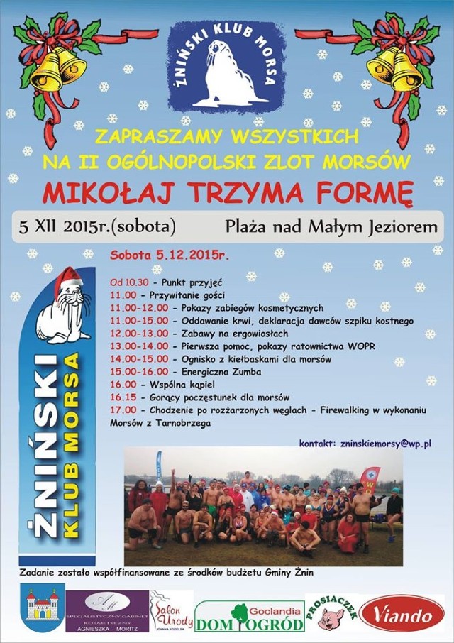 Po raz drugi w Żninie zostanie zorganizowany Ogólnopolski Zlot Morsów "Mikołaj trzyma formę".