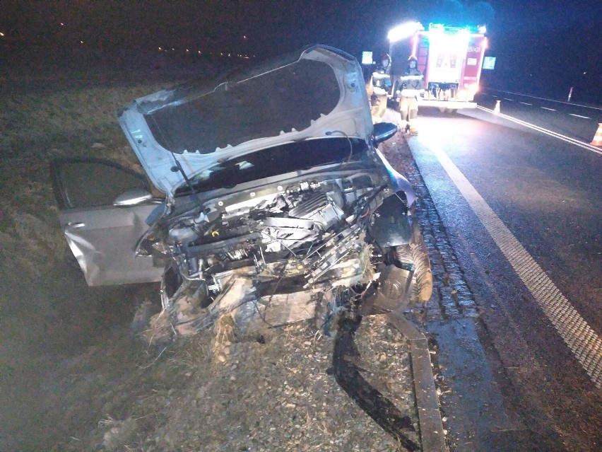 W Bieniądzicach doszło do zderzenia osobówki ze stadem dzików