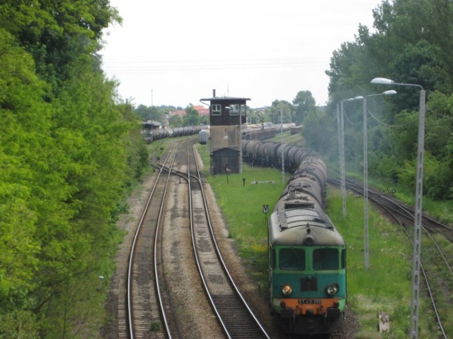 Lokomotywa serii ST43 podczas pracy na kolejowym węźle żarskim