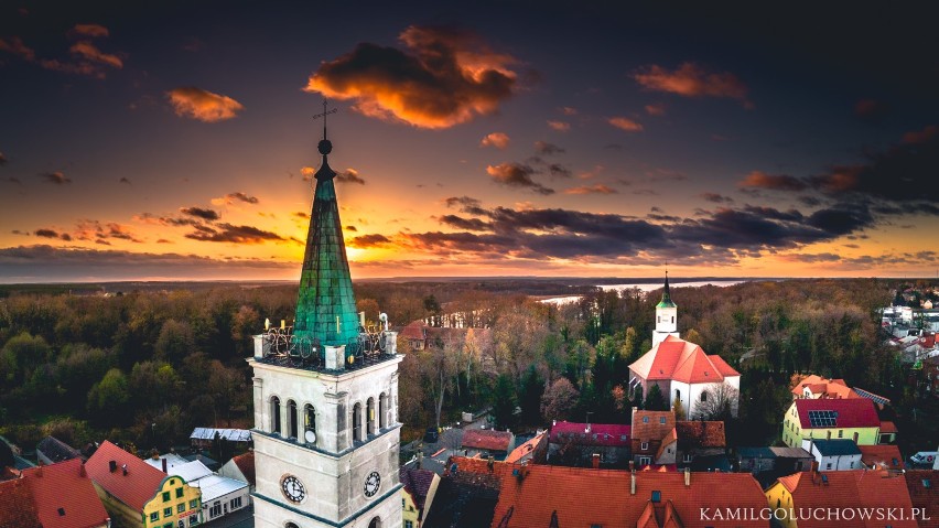Sława - zjawiskowe, lotnicze zdjęcia miasteczka nad Jeziorem Sławskim zwanym Śląskim Morzem