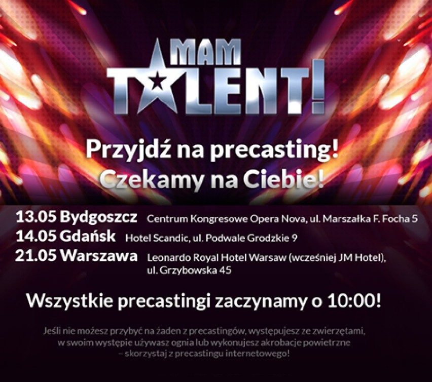 W Bydgoszczy będzie casting do "Mam Talent!"