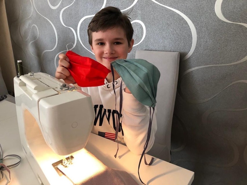 10-letni Jakub ze Szczecina również szyje maseczki