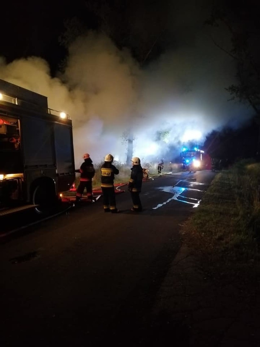 Pożar stogu w Chlebowie w Gminie Świedziebnia