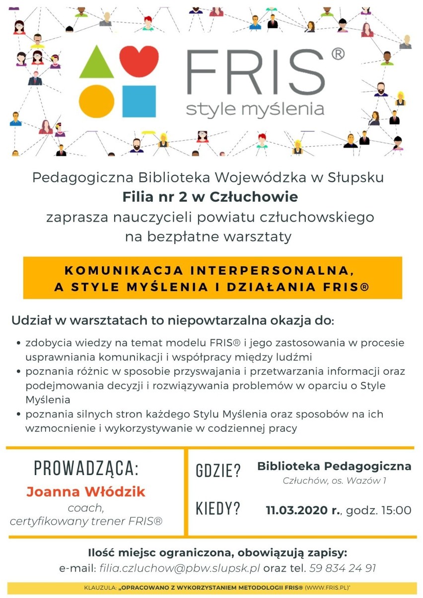 Biblioteka pedagogiczna w Człuchowie zaprasza na bezpłatne warsztaty dla nauczycieli