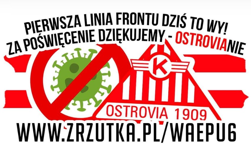 #zarażamydobrem Ostrovia 1909. Kibice organizują zbiórkę dla szpitala w Ostrowie Wielkopolskim