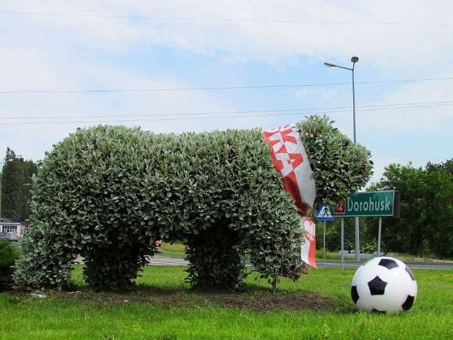 Chełmski miś kibicuje reprezentacji Polski