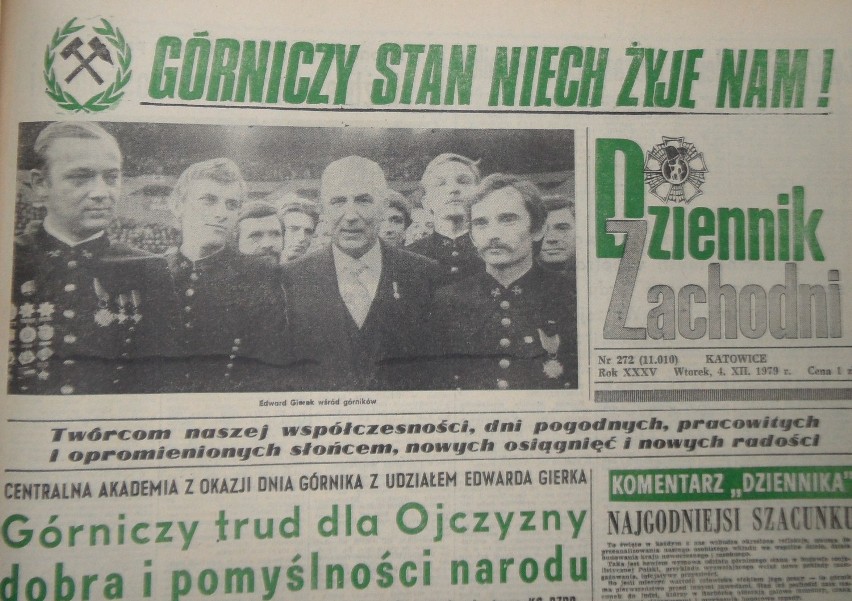 Dziennik Zachodni z 4 XII 1979: akademika barbórkowa w...