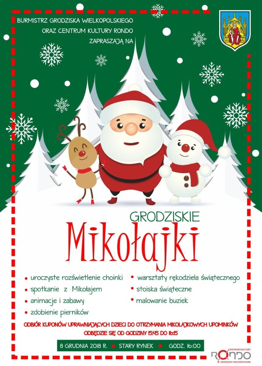8 grudnia zapraszamy na Mikołajki w Gminie Grodzisk. W programie atrakcje dla całych rodzin.