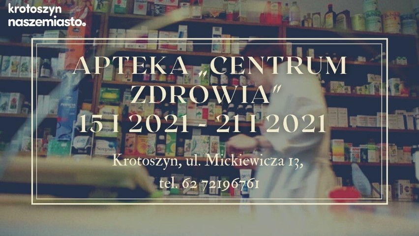 Dyżury aptek w powiecie krotoszyńskim w 2021 r. [TERMINY]