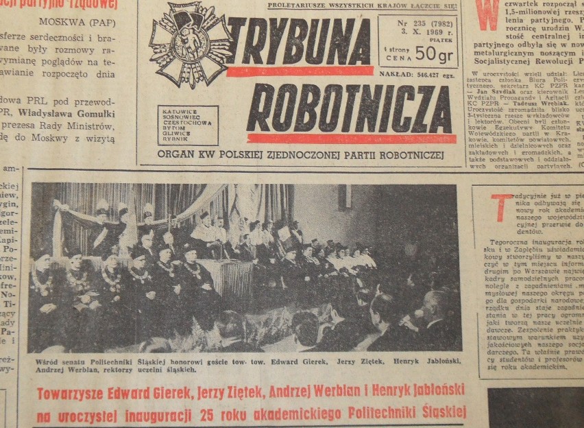 Trybuna Robotnicza z 3 XII 1969: Edward Gierek razem z gen....