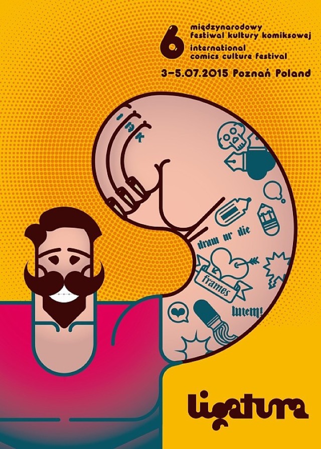 6. Międzynarodowy Festiwal Kultury Komiksowej Ligatura 2015 - plakat
