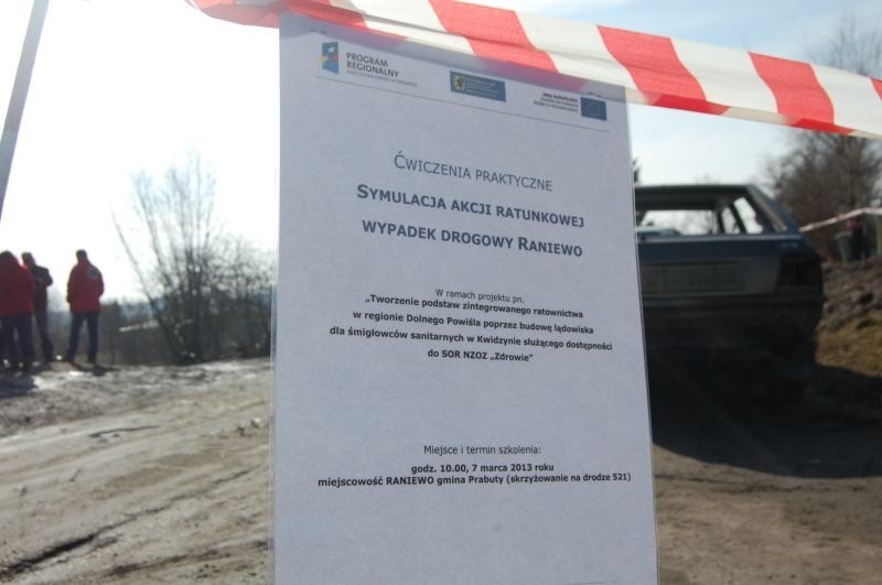 Prabuty-Raniewo: Służby ratunkowe przeprowadziły symulację wypadku drogowego