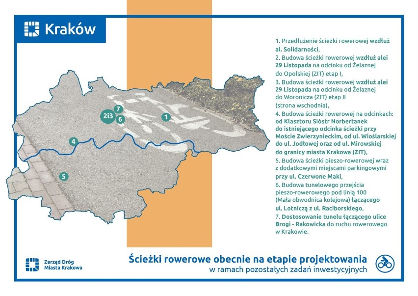 Kraków. Miasto planuje kolejne ścieżki rowerowe. Powstaną m.in. wzdłuż ul. Bunscha i Conrada