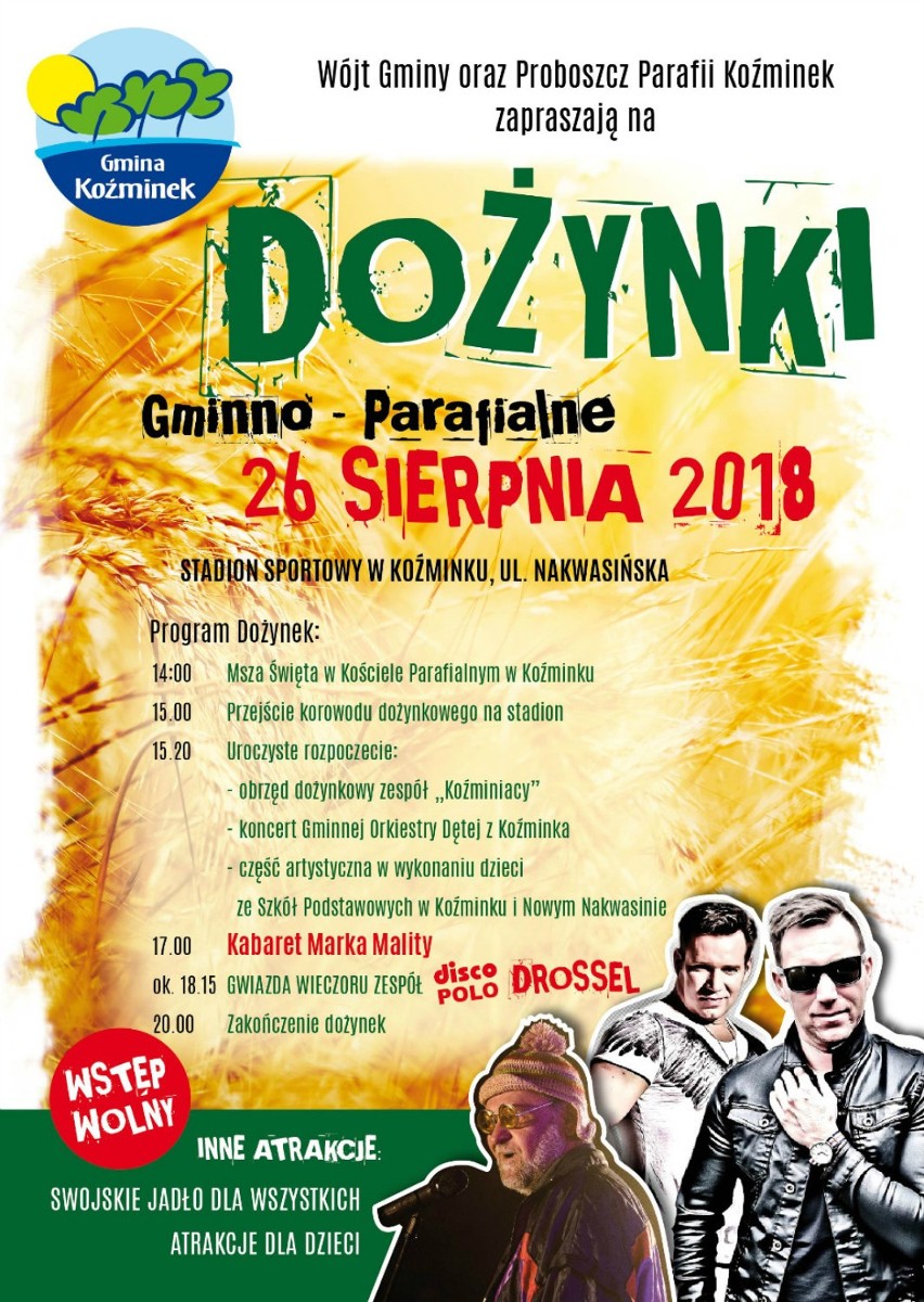 Dożynki 2018 w powiecie kaliskim. Dziś świętować będą gminy Szczytniki, Opatówek, Żelazków i Koźminek