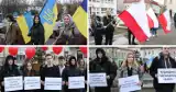 Happening młodzieży w centrum Wielunia w rocznicę inwazji na Ukrainę ZDJĘCIA