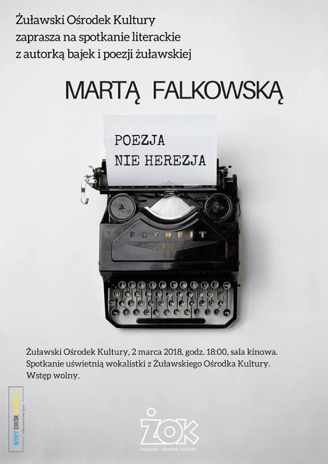 Nowy Dwór Gdański. W piątek 2 marca w sali kinowej Żuławskiego Ośrodka Kultury odbędzie się spotkanie literackie z Martą Falkowską autorką bajek i poezji żuławskiej.