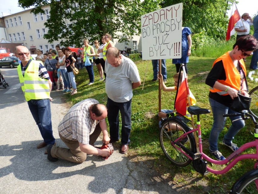 Protest mieszkańców gminy Czersk na DK22