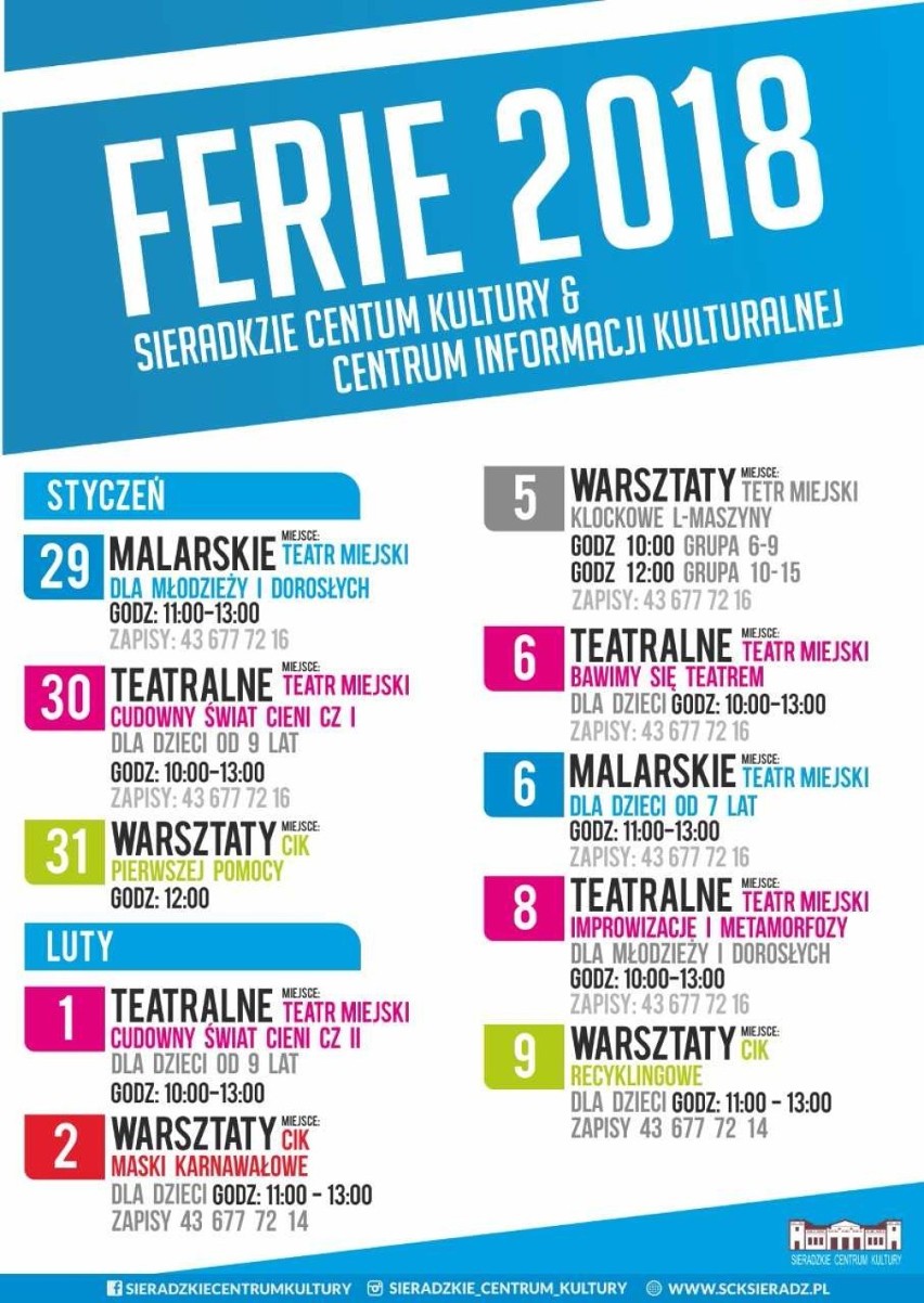 Ferie w Sieradzu 2018. Jaka oferta? (pełen program)