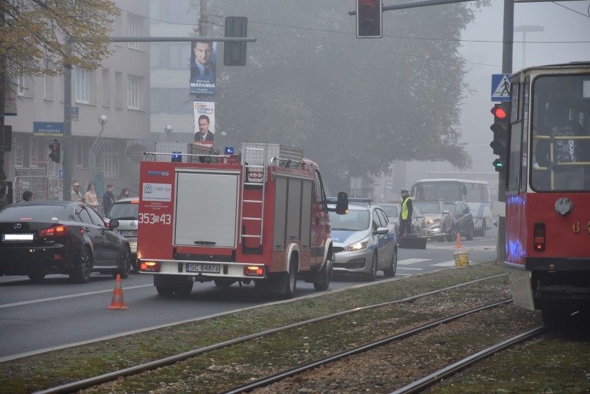 Częstochowa: Zderzenie samochodów osobowych na ulicy...