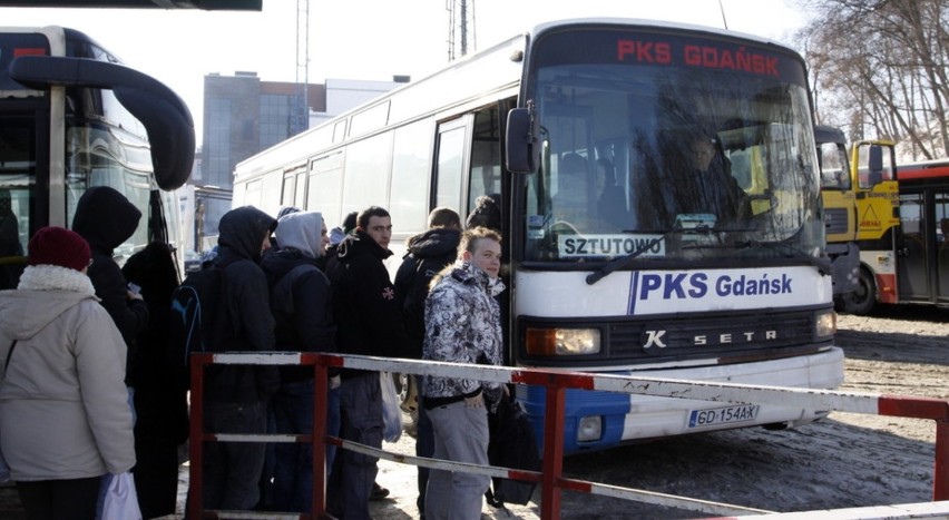 Obecnie autobusy z Gdańska  dojeżdżają tylko do Stegny  i...