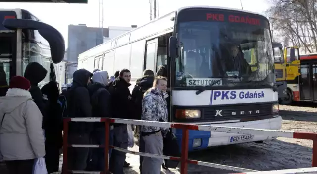 Obecnie autobusy z Gdańska  dojeżdżają tylko do Stegny  i  Sztutowa. Do Krynicy Morskiej  jest tylko jeden kurs w dni nauki szkolnej