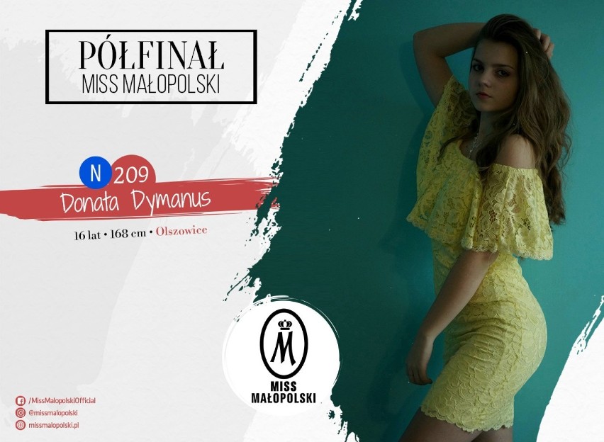 Miss Nastolatek Małopolski 2020. Kandydatki i półfinalistki...