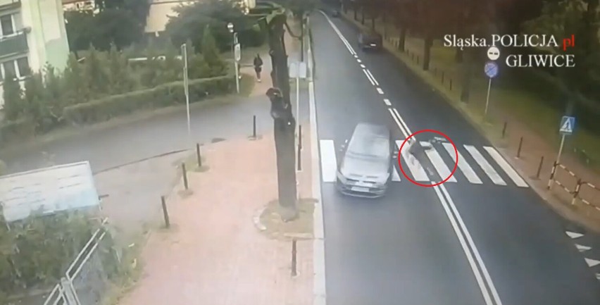 Przerażające! 18-latka w Gliwicach wbiegła pod auto i cudem uniknęła śmierci. Zobacz to WIDEO! Kto dostał mandat?