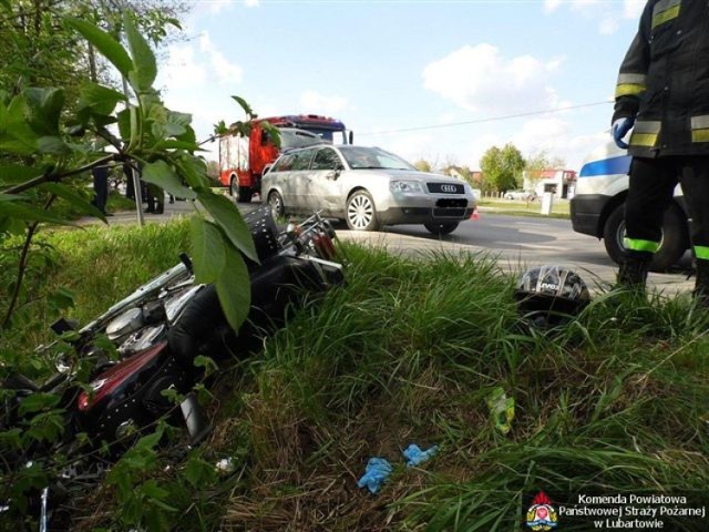 Wypadek motocyklisty w Kamionce