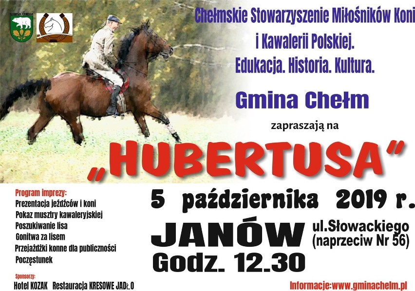 Hubertus w Janowie pod Chełmem, 5 październik, godz. 12.30,...