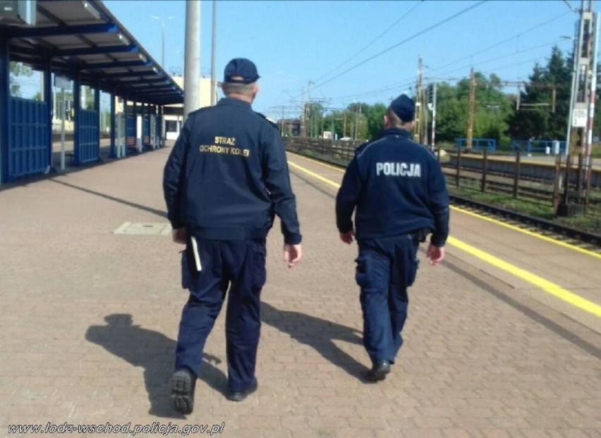 Wspólne patrole koluszkowskich policjantów i funkcjonariuszy Służby Ochrony Kolei