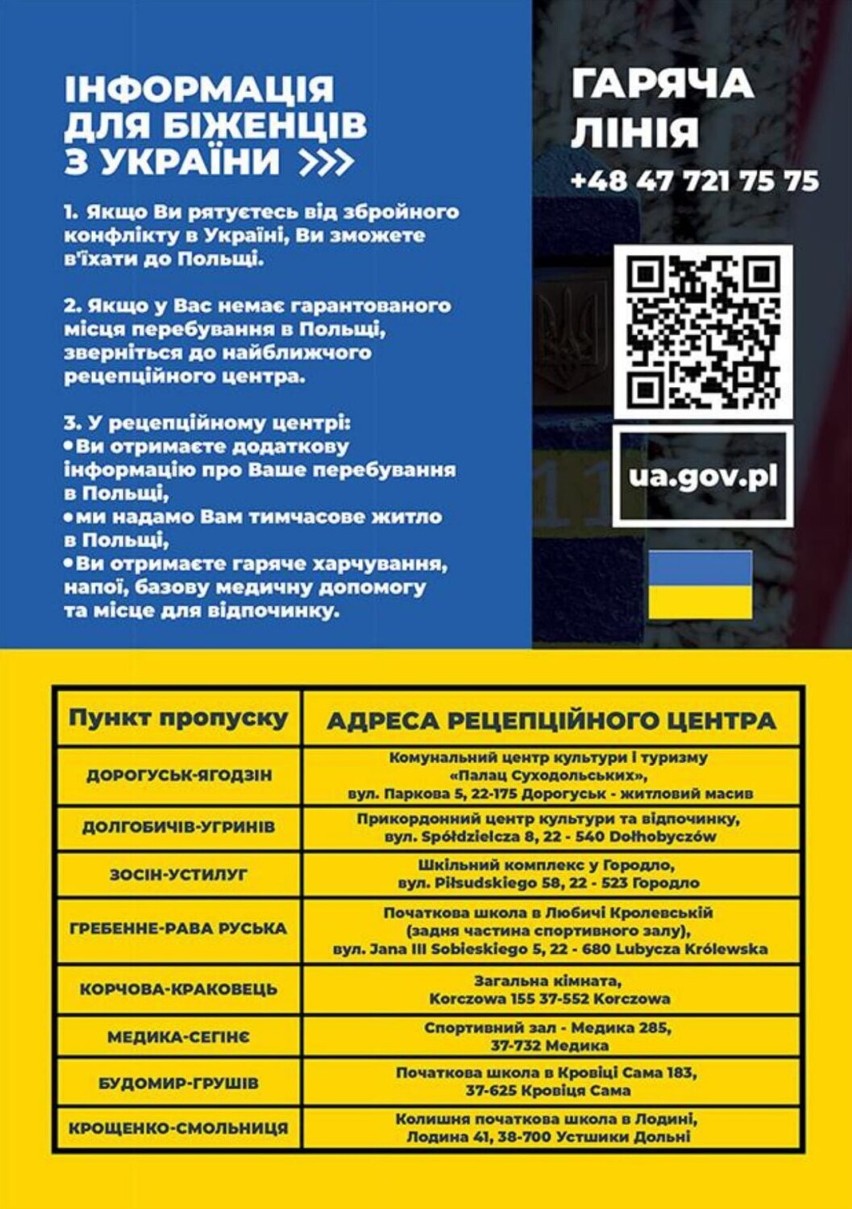 Pomoc dla uchodźców z Ukrainy w Radomsku. Miasto tworzy punkt informacyjny, miejsca noclegowe i organizuje zbiórkę