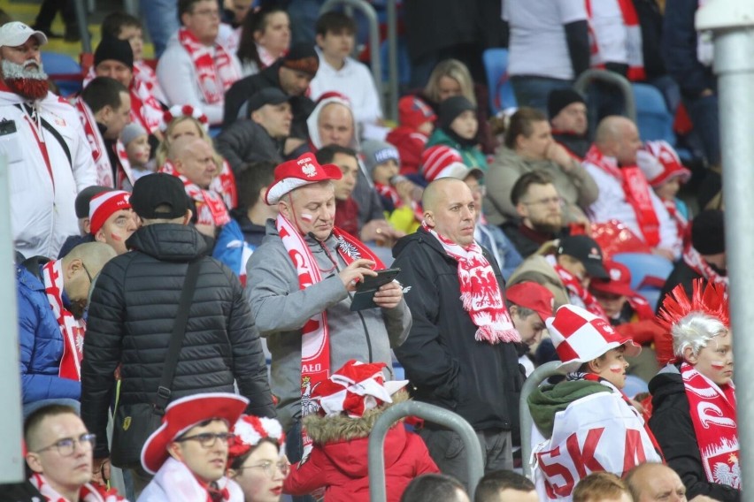 Polscy kibice na meczu barażowym ze Szwecją na Stadionie...