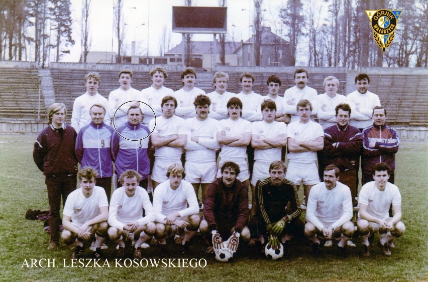 Górnik Wałbrzych w sezonie 1987/1988, trener Henryk Kempny...