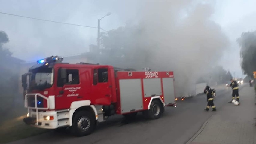 Poranny pożar autobusu w Kalwarii Zebrzydowskiej