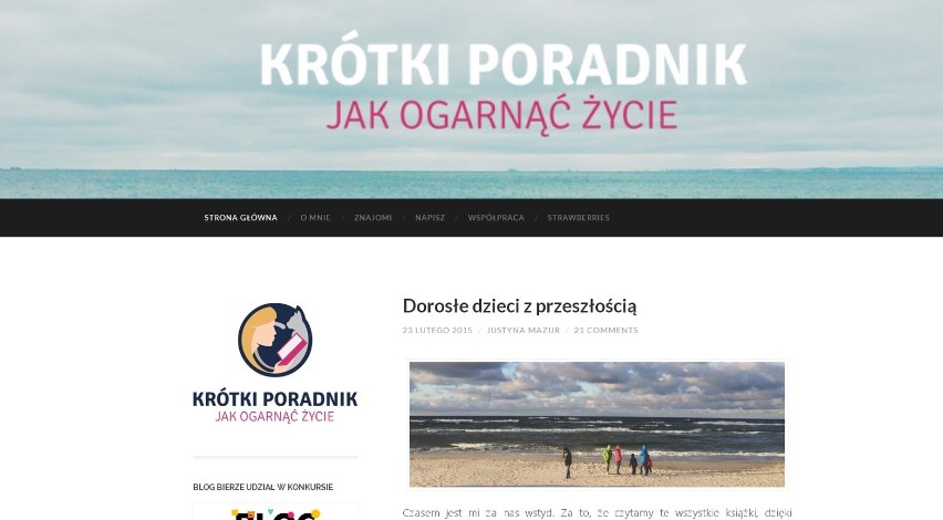 Blog "Krótki poradnik jak ogarnąć życie" dostał wyróżnienie...