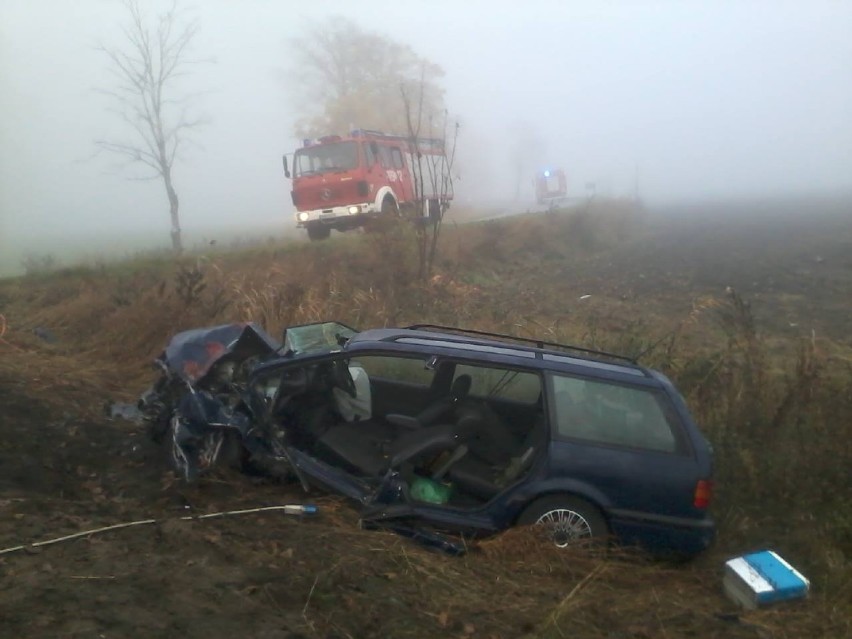 Wypadek w gminie Miłoradz. Kierowca trafił do szpitala