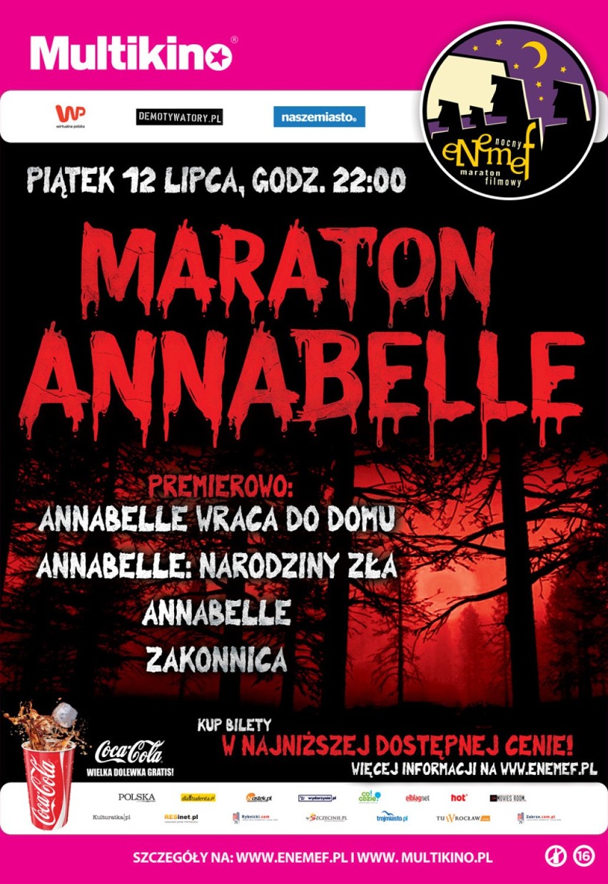 ENEMEF: Maraton Annabelle. Wygraj bilety na piątek, 12 lipca w Multikinie | KONKURS i premiera Anabelle wraca do domu 