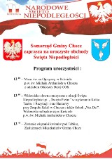 Samorząd gminy Chocz zaprasza do wspólnego świętowania kolejnej rocznicy odzyskania niepodległości