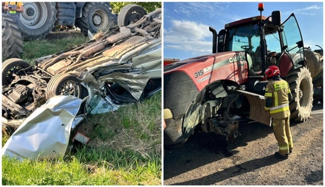 Służby zostały powiadomione o zdarzeniu około godziny 16:40, zgłoszenie mówiło o zderzeniu pojazdu osobowego z ciągnikiem rolniczym na drodze krajowej nr 5 w miejscowości Sady Dolne. 