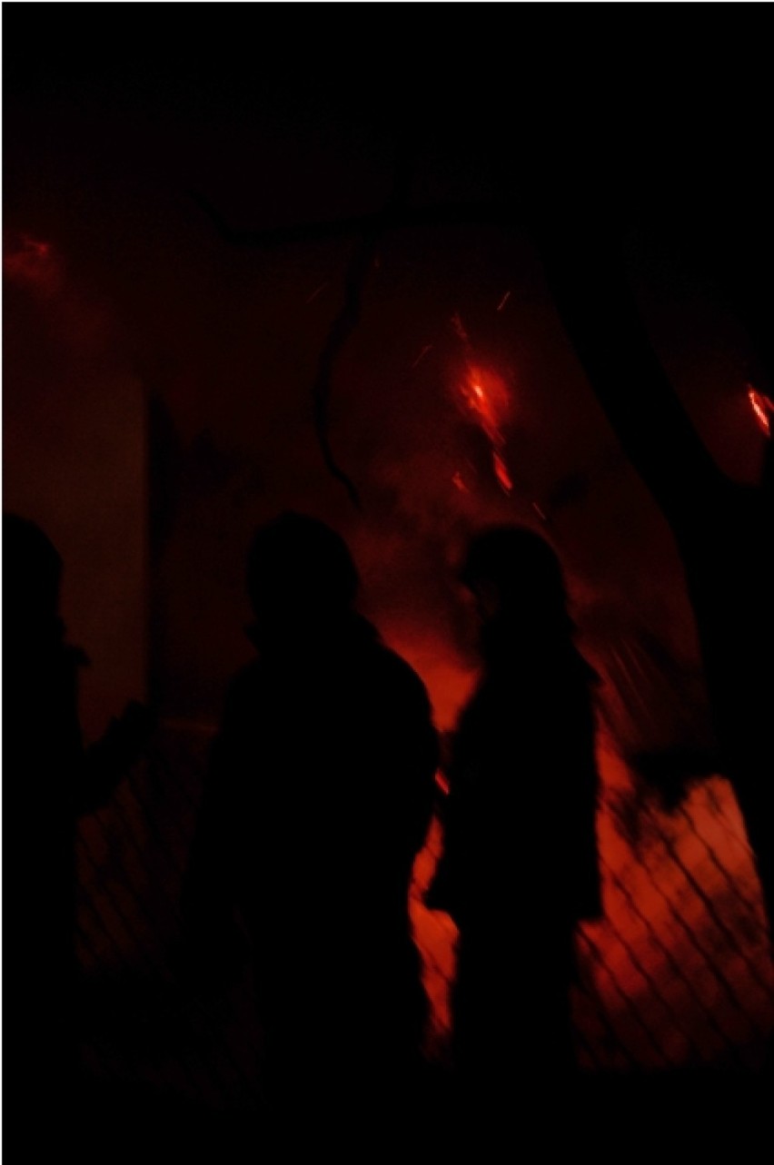 Pożar świetlicy na terenie ogródków działkowych przy ulicy Zawadzkiego.