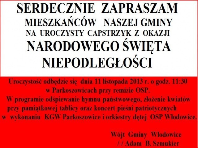 Święto Niepodległości w Zawierciu i powiecie