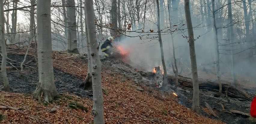 Akcja GOPR i strażaków na Połoninie Caryńskiej. Pożar lasu i wypadek quada [ZDJĘCIA]