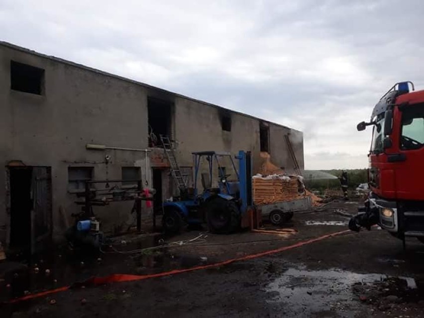 Gmina Września: Pożar w budynku gospodarczym. W środku były trociny [FOTO] 