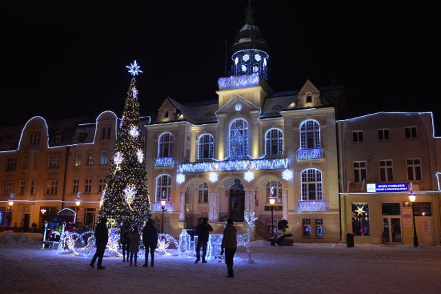 Wejherowo w świątecznych dekoracjach i pod śniegiem