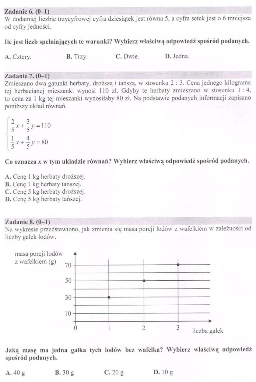 Egzamin Gimnazjalny 2015 arkusze matematyka