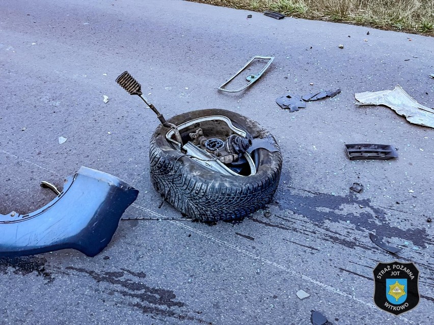 Wypadek w okolicach Witkowa. Jedna osoba trafiła do szpitala
