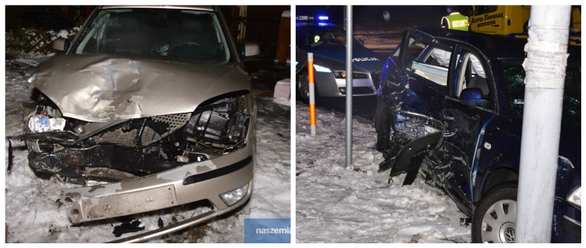 Wypadek na skrzyżowaniu Wiejska - Zbiegniewskiej. Dwie osoby trafiły do szpitala [zdjęcia]