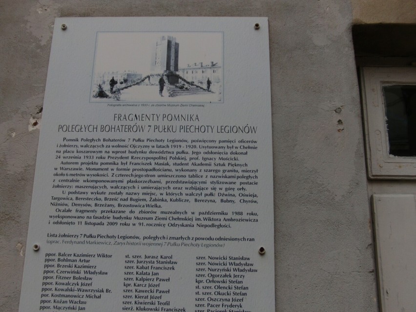  Chełm. Zapomniany pomnik  Poległym Bohaterom 7 Pułku Piechoty Legionów