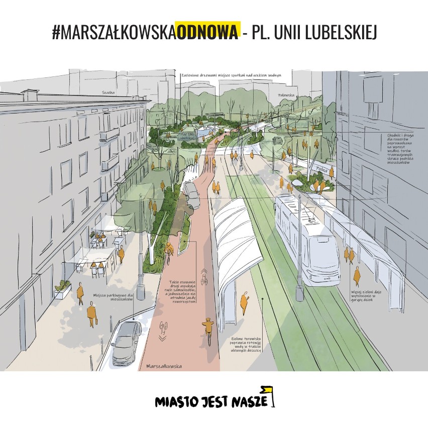 Remont Marszałkowskiej w Warszawie. Aktywiści pracują nad swoim projektem przebudowy. Jak powinna wyglądać ulica?