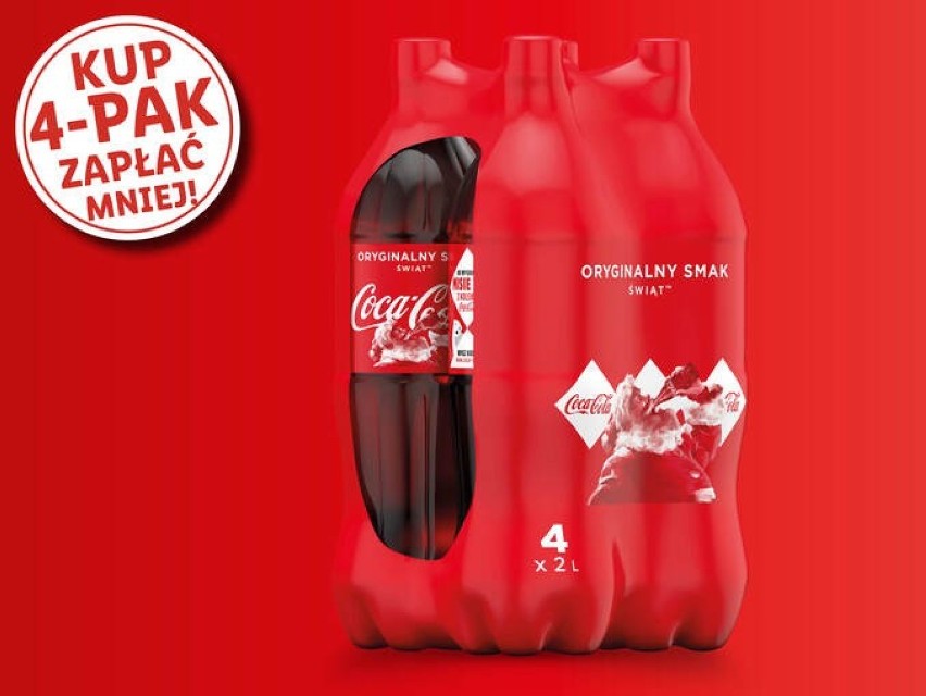 Lidl

Coca-Cola
KUP 4-PAK ZAPŁAĆ MNIEJ
2,99 zł zamiast 4,99...